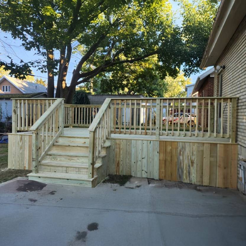 custom deck built on mobile home