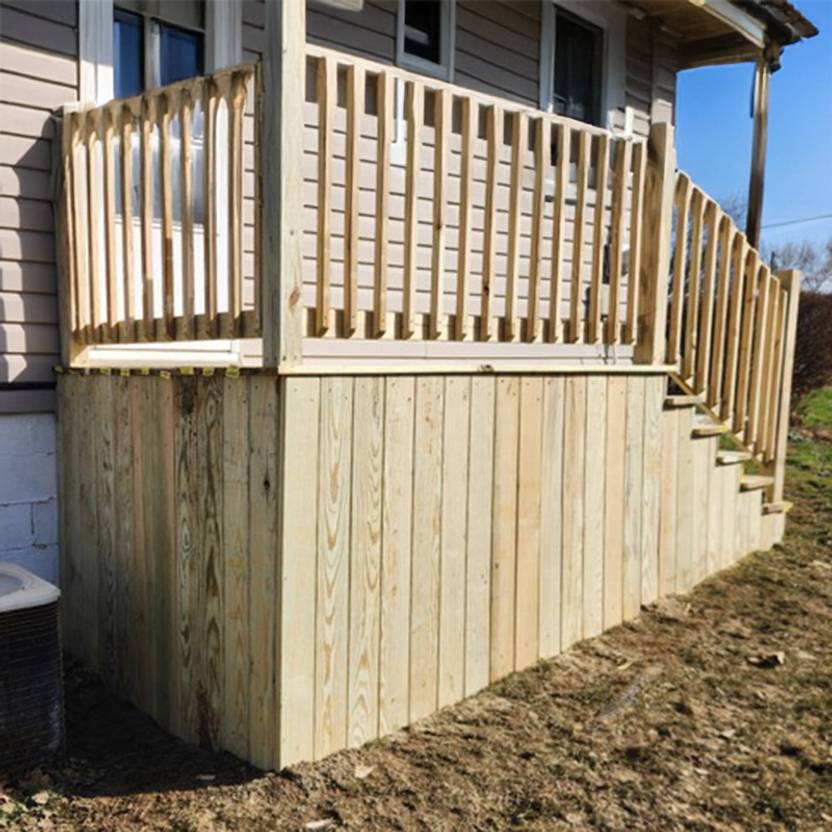 covered porch addition with metal roofing