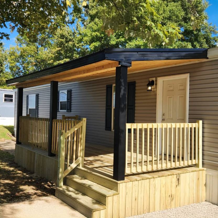 covered porch addition on residential home