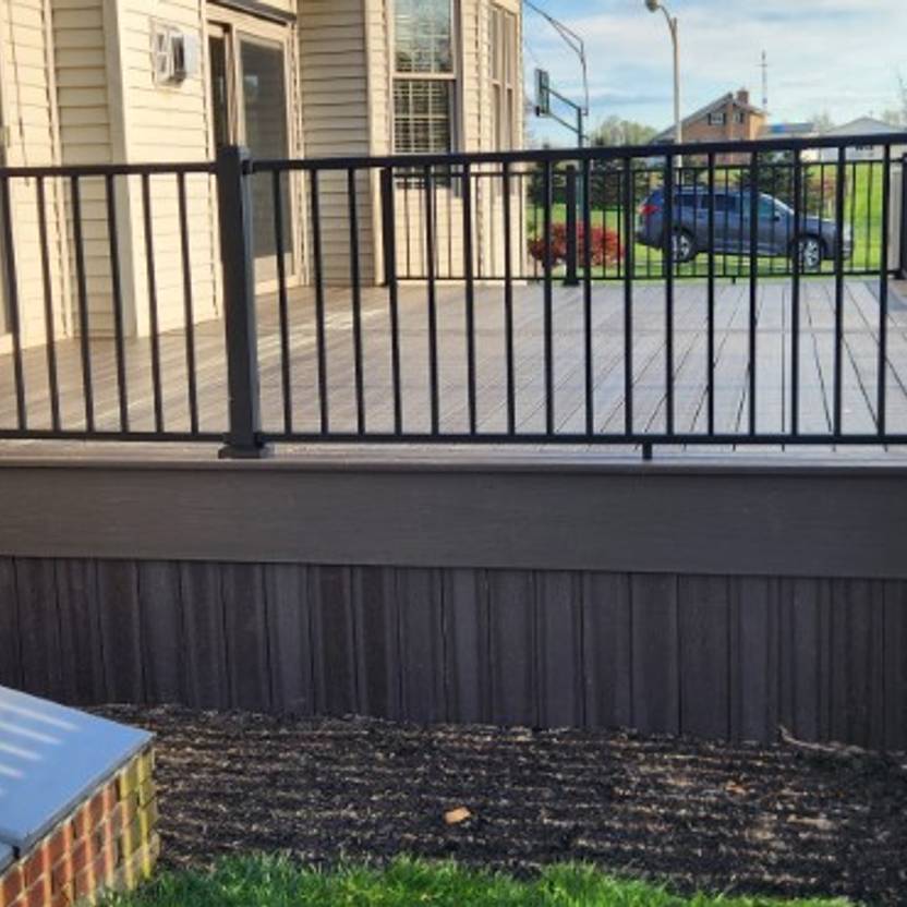 composite decking boards close up